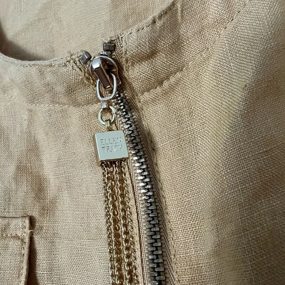 Ellen Tracy | yellow linen blouse - L - Picture 7 of 8